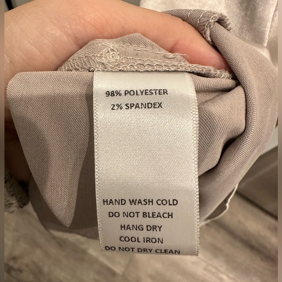 Mod Ref Silver Satin Slinky Slip Dress Size Large - Picture 5 of 5